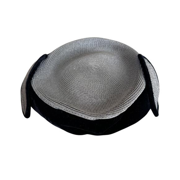 1950s Belmar Broida\'s Virginia Sculptural Cocktail Hat Black Velvet Fascinator main image 5